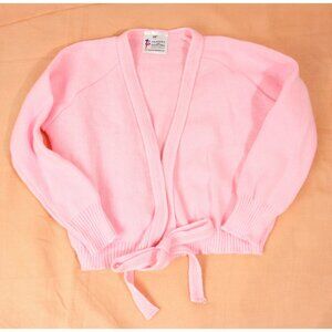 Tappers and Pointers Dancewear Ballet Wrap Tie Sweater Cardigan Pink M 28"